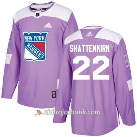 Män Ishockey New York Rangers Tröja Kevin Shattenkirk 22 Adidas 2017-2018 Lila Fights Cancer Practice Authentic
